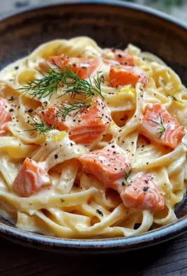 Pasta mit Lachs und Sahnesoße