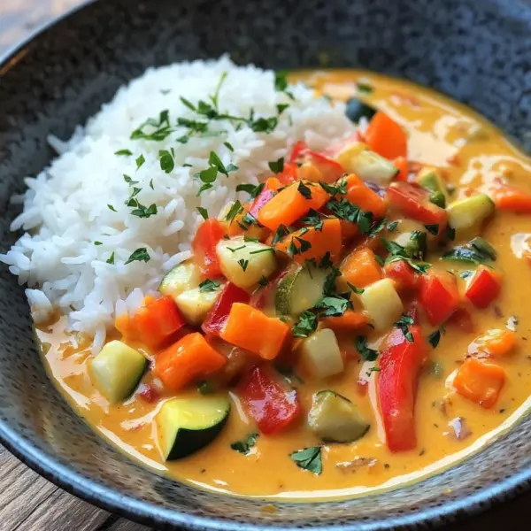 Reis mit Gemüse-Frischkäse-Sauce