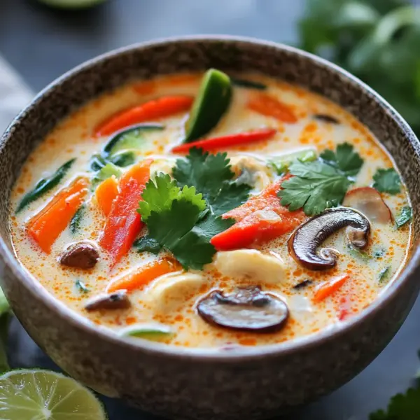 Thai-Kokos-Suppe mit Gemüse