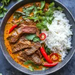 Thail&auml;ndisches Rindfleisch mit roter Curryso&szlig;e