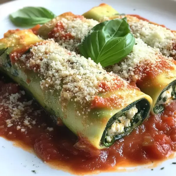 Zucchini-Cannelloni mit Ricotta-Spinat-Füllung