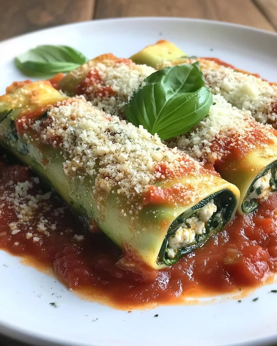 Zucchini-Cannelloni mit Ricotta-Spinat-F&uuml;llung